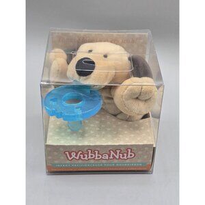 Wubbanub Infant Silicone Blue Pacifier Brown Puppy Plush BPA Latex Free New NIB